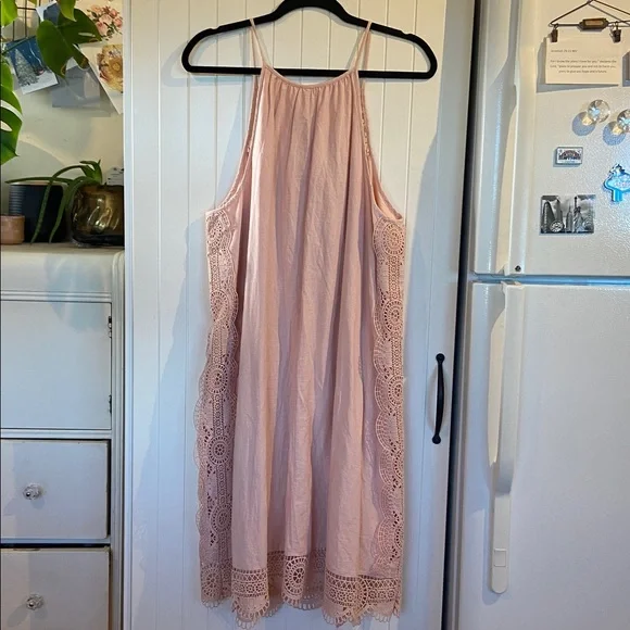 GAP linen blend broderie anglaise high neck sundress XL TALL - Picture 2 of 10